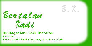 bertalan kadi business card